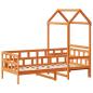 Preview: Tagesbett mit Dach Wachsbraun 90x200 cm Massivholz Kiefer