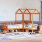 Preview: ARDEBO.de - Tagesbett Set mit Dach Wachsbraun 80x200 cm Massivholz Kiefer