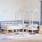 Preview: ARDEBO.de - Tagesbett und Bank mit Dach Weiß 80x200 cm Kiefernholz