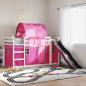Preview: ARDEBO.de - Etagenbett mit Rutsche und Gardinen Rosa 90x200 cm