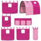 Preview: Etagenbett mit Rutsche und Gardinen Rosa 90x200 cm