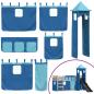 Preview: Etagenbett mit Rutsche und Gardinen Blau 80x200 cm