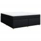 Preview: Boxspringbett mit Matratze Schwarz 180x200 cm Stoff
