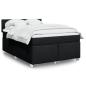 Preview: ARDEBO.de - Boxspringbett mit Matratze Schwarz 140x190 cm Stoff