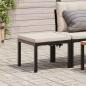 Preview: ARDEBO.de - Gartenhocker mit Kissen Schwarz Pulverbeschichteter Stahl