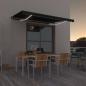 Preview: ARDEBO.de - Markise Manuell Einziehbar mit LED 450x350 cm Anthrazit