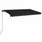 Preview: Markise Manuell Einziehbar mit LED 450x350 cm Anthrazit
