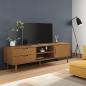 Preview: ARDEBO.de - TV-Schrank MOLDE Braun 158x40x49 cm Massivholz Kiefer