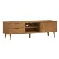 Preview: TV-Schrank MOLDE Braun 158x40x49 cm Massivholz Kiefer