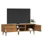 Preview: TV-Schrank MOLDE Braun 158x40x49 cm Massivholz Kiefer