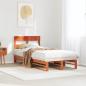 Preview: ARDEBO.de - Massivholzbett ohne Matratze Wachsbraun 75x190 cm Kiefernholz