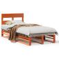 Preview: Massivholzbett ohne Matratze Wachsbraun 75x190 cm Kiefernholz