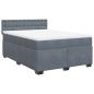 Preview: Boxspringbett mit Matratze Dunkelgrau 140x200 cm Samt