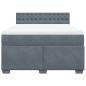 Preview: Boxspringbett mit Matratze Dunkelgrau 140x200 cm Samt