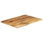 Preview: Tischplatte 80x60x2,5 cm Baumkante Massivholz Raues Mangoholz