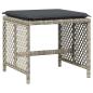 Preview: 15-tlg. Garten-Essgruppe mit Kissen Hellgrau Poly Rattan