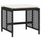 Preview: 17-tlg. Garten-Essgruppe mit Kissen Schwarz Poly Rattan