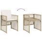 Preview: 5-tlg. Garten-Essgruppe mit Kissen Beige Poly Rattan