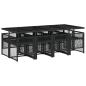 Preview: 9-tlg. Garten-Essgruppe mit Kissen Schwarz Poly Rattan