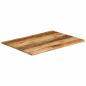 Preview: Tischplatte mit Baumkante 100x80x3,8 cm Raues Mango Massivholz
