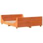 Preview: Massivholzbett ohne Matratze Wachsbraun 150x200 cm Kiefernholz