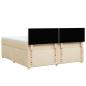 Preview: Boxspringbett mit Matratze Creme 180x200 cm Stoff