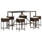 Preview: 7-tlg. Gartenbar-Set mit Kissen Braun Poly Rattan