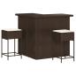 Preview: 3-tlg. Gartenbar-Set mit Kissen Braun Poly Rattan