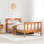 Preview: ARDEBO.de - Bettgestell mit Kopfteil ohne Matratze Wachsbraun 100x200 cm