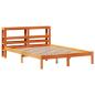 Preview: Bettgestell mit Kopfteil ohne Matratze Wachsbraun 135x190 cm