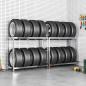 Preview: ARDEBO.de - Reifenregale mit 2 B?den 2 Stk. Silbern 110x40x110 cm Stahl