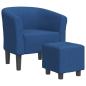 Preview: Clubsessel mit Fu?hocker Blau Stoff