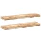 Preview: Schweberegale 2 Stk. 100x20x4 cm Massivholz Akazie Unbehandelt