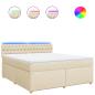 Preview: Boxspringbett mit Matratze Creme 180x200 cm Stoff