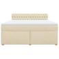 Preview: Boxspringbett mit Matratze Creme 180x200 cm Stoff