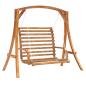 Preview: Hollywoodschaukel Massivholz Fichte mit Teak-Finish