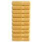 Preview: ARDEBO.de - Premium Duschtücher SOLUND 10 Stk. Gold 70x140 cm 600 g/m²