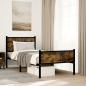 Preview: ARDEBO.de - Metallbett ohne Matratze Räuchereiche 80x200 cm