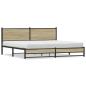 Preview: Metallbett ohne Matratze Sonoma-Eiche 200x200 cm