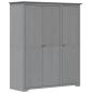 Preview: Kleiderschrank BODO Grau 146x53,5x173 cm Massivholz Kiefer