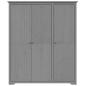 Preview: Kleiderschrank BODO Grau 146x53,5x173 cm Massivholz Kiefer