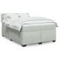 Preview: ARDEBO.de - Boxspringbett mit Matratze Hellgrau 160x200 cm Samt
