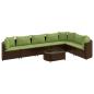 Preview: 8-tlg. Garten-Sofagarnitur mit Kissen Braun Poly Rattan