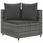 Preview: 5-tlg. Garten-Sofagarnitur mit Kissen Grau Poly Rattan
