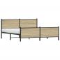 Preview: Metallbett ohne Matratze Sonoma-Eiche 180x200 cm