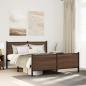 Preview: ARDEBO.de - Metallbett ohne Matratze Braun Eichen-Optik 160x200 cm