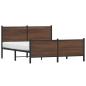 Preview: Metallbett ohne Matratze Braun Eichen-Optik 160x200 cm