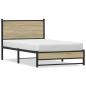 Preview: Metallbett ohne Matratze Sonoma-Eiche 100x200 cm