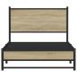 Preview: Metallbett ohne Matratze Sonoma-Eiche 100x200 cm
