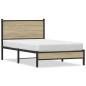Preview: Metallbett ohne Matratze Sonoma-Eiche 100x190 cm